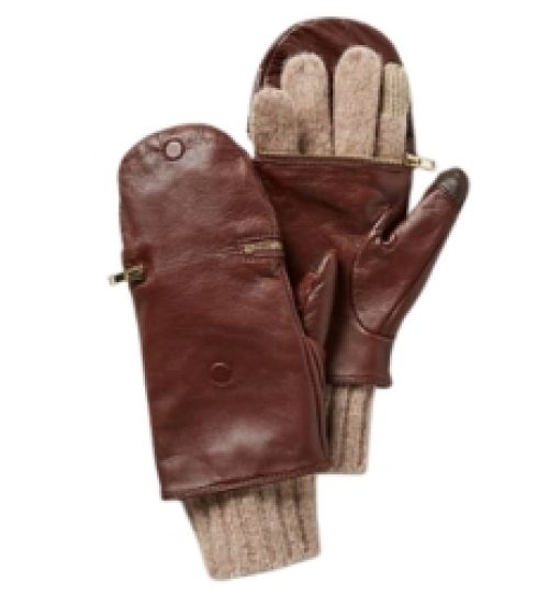 Pop-Top Leather Gloves